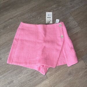 Zara Pink Tweeded Skort 
Size M